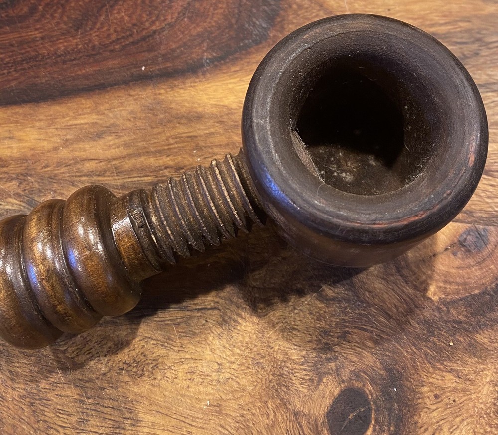 MCM Wood Nut Cracker Manuel Twist Handle Made In Italy