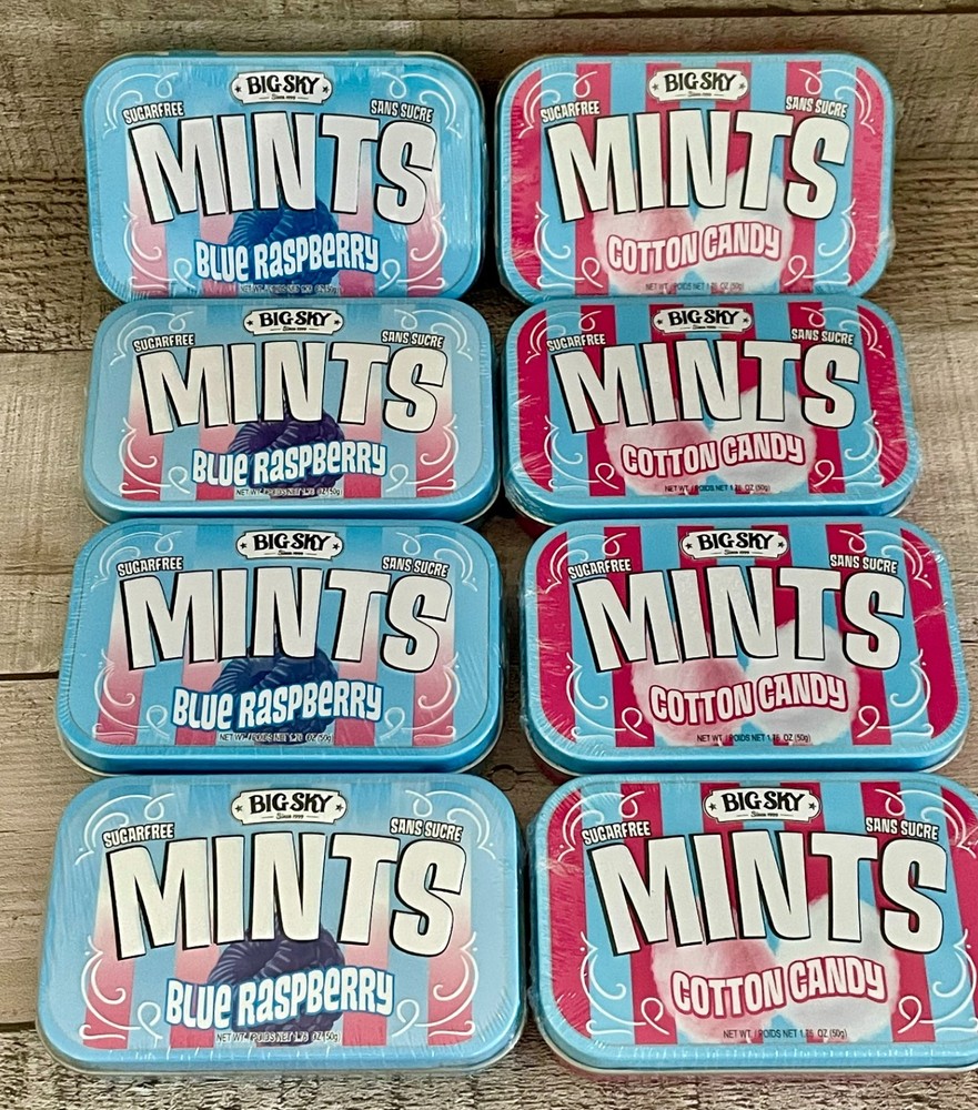 Big Sky Tins Mints Cotton Candy (4pk) & Bluie Raspberry (4pk)