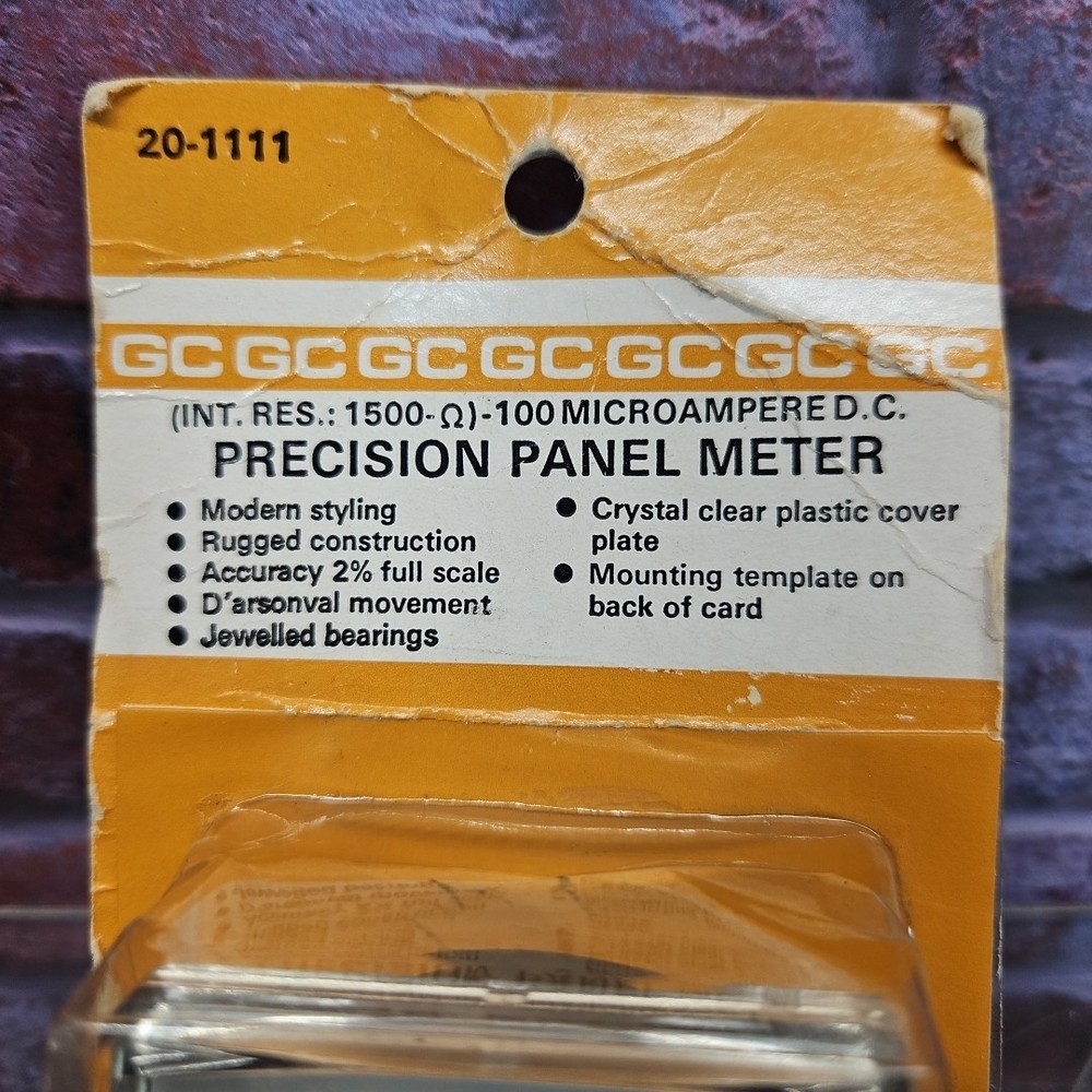 NEW GC 100 Microamoere D.C. Precision Panel Meter 20-1111