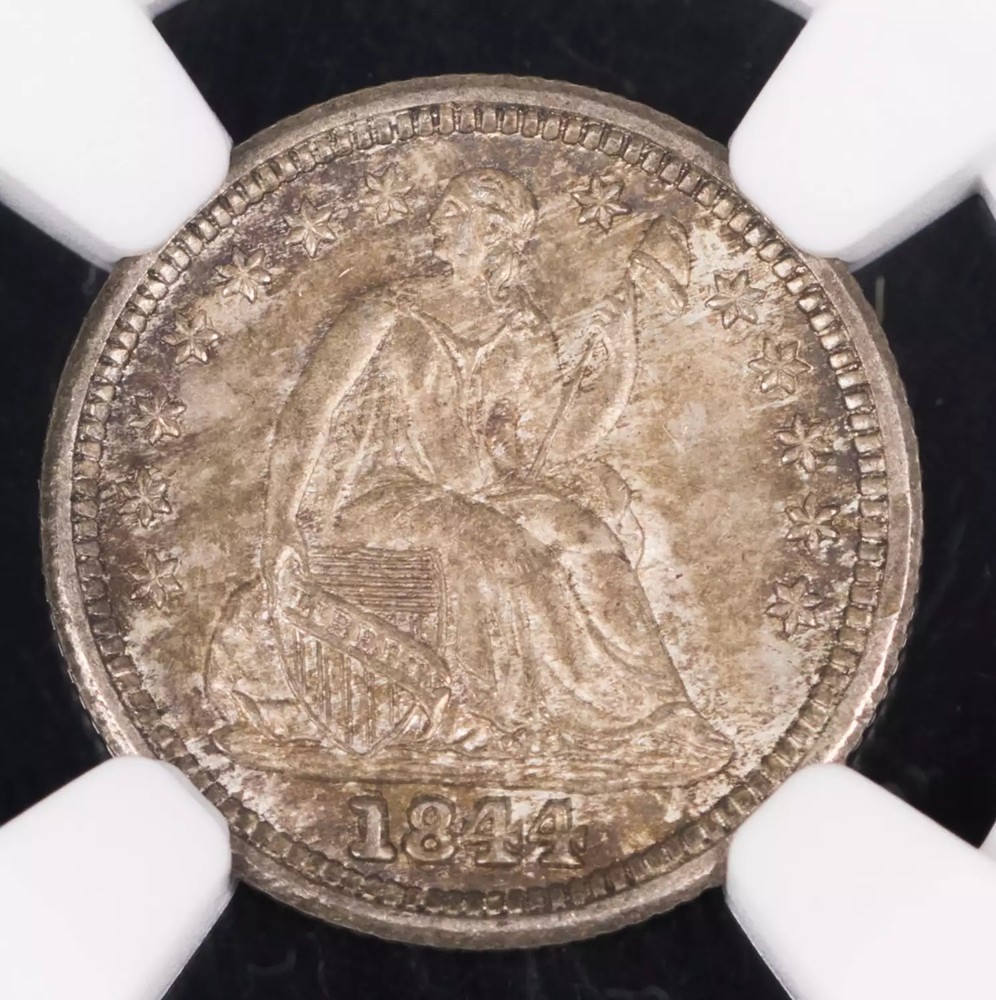1844 Liberty Seated Half Dime NGC MS-65