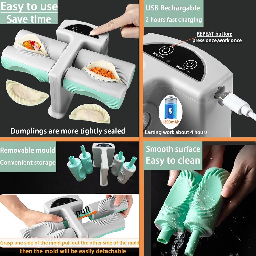 Electric Dumpling Maker Two Sizes 2-Disc Automatic Kitchen Dough Tool