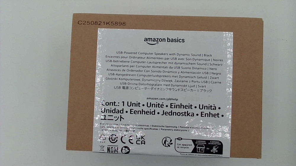 Amazon Basics USB Plug-n-Play Computer Speakers PC Laptop Black