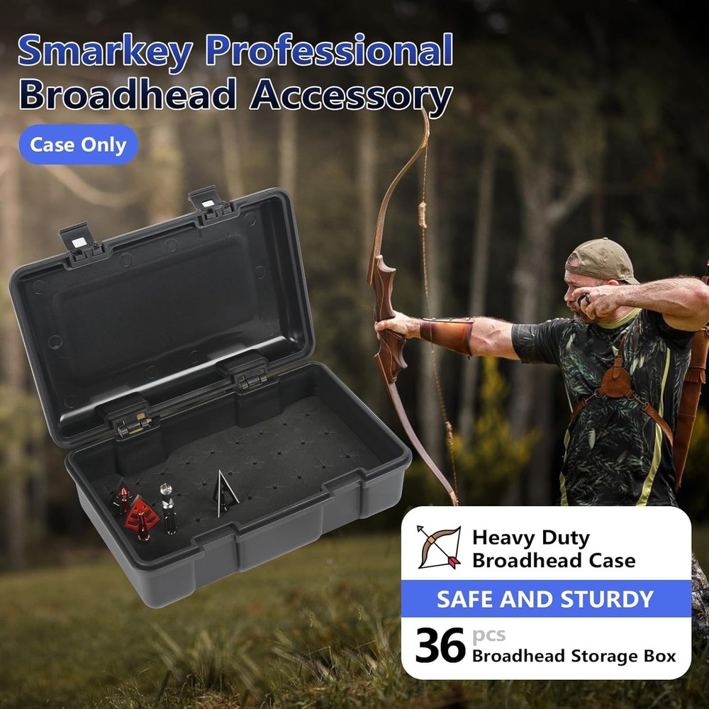 Water-Resistant Broadhead Storage Box with Foam Inserts - 36 Count Capacity