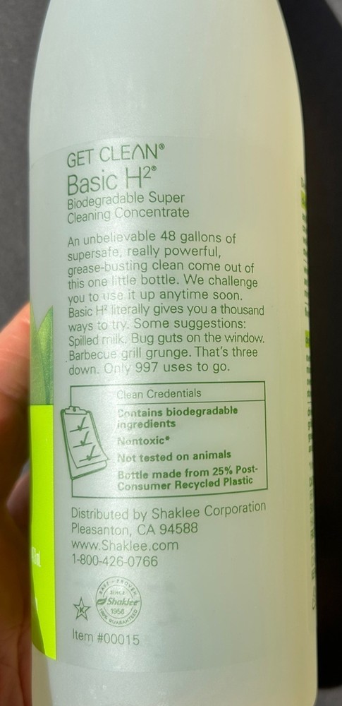 Shaklee Basic H2® Biodegradable Concentrated Cleaner 16 oz. No Animal testing