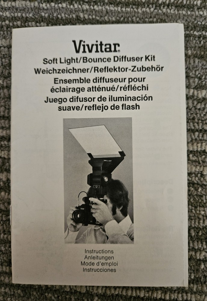 Vivitar Soft Light/Bounce Diffuser Kit Instructions