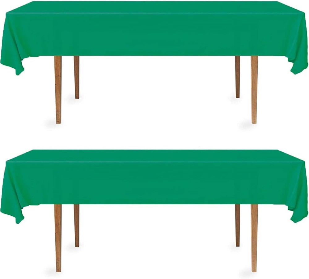 DecorRack 2 Rectangular Tablecloths BPA-Free Plastic, 54 x 108 2 Pack, Green