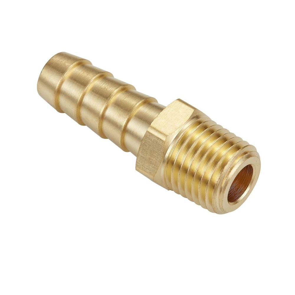 Litorange 4 PCS Solid Brass Pipe Fitting and 4PCS 3/8" NPT x 1/2" Barb,