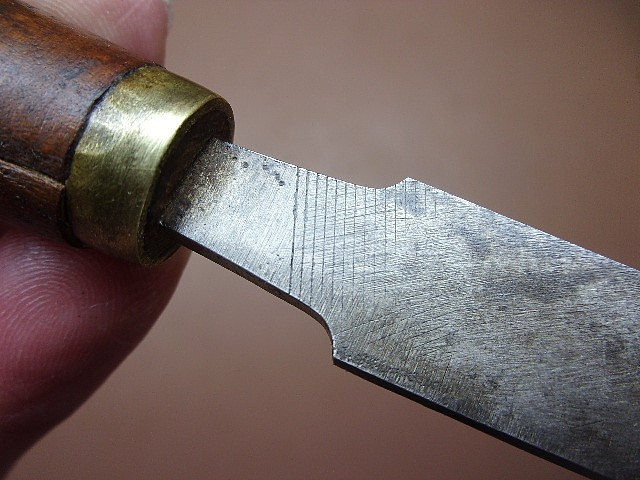 Antique Unbranded File Turned into Wood Spear Point Chisel Clean Nice & Sharp!