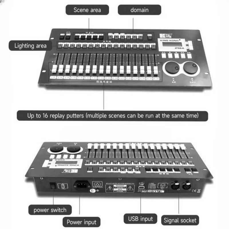 Kingkong 256A Dmx 512 Master Console Pro Stage Light Controller Built-in Program