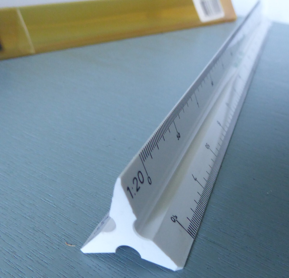 Faber Castell 153-A Architect Engineering Triangle Drafting Scale Ruler W/ Case