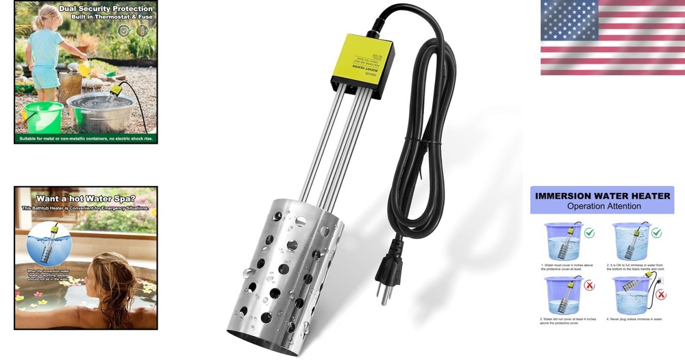 Portable Bucket Heater - Submersible with Thermostat