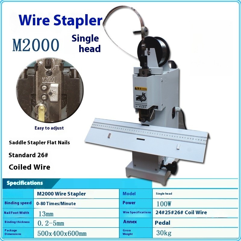 Wire Stapler M2000 Double Head Single Head Holler Staple Head Binding Machine