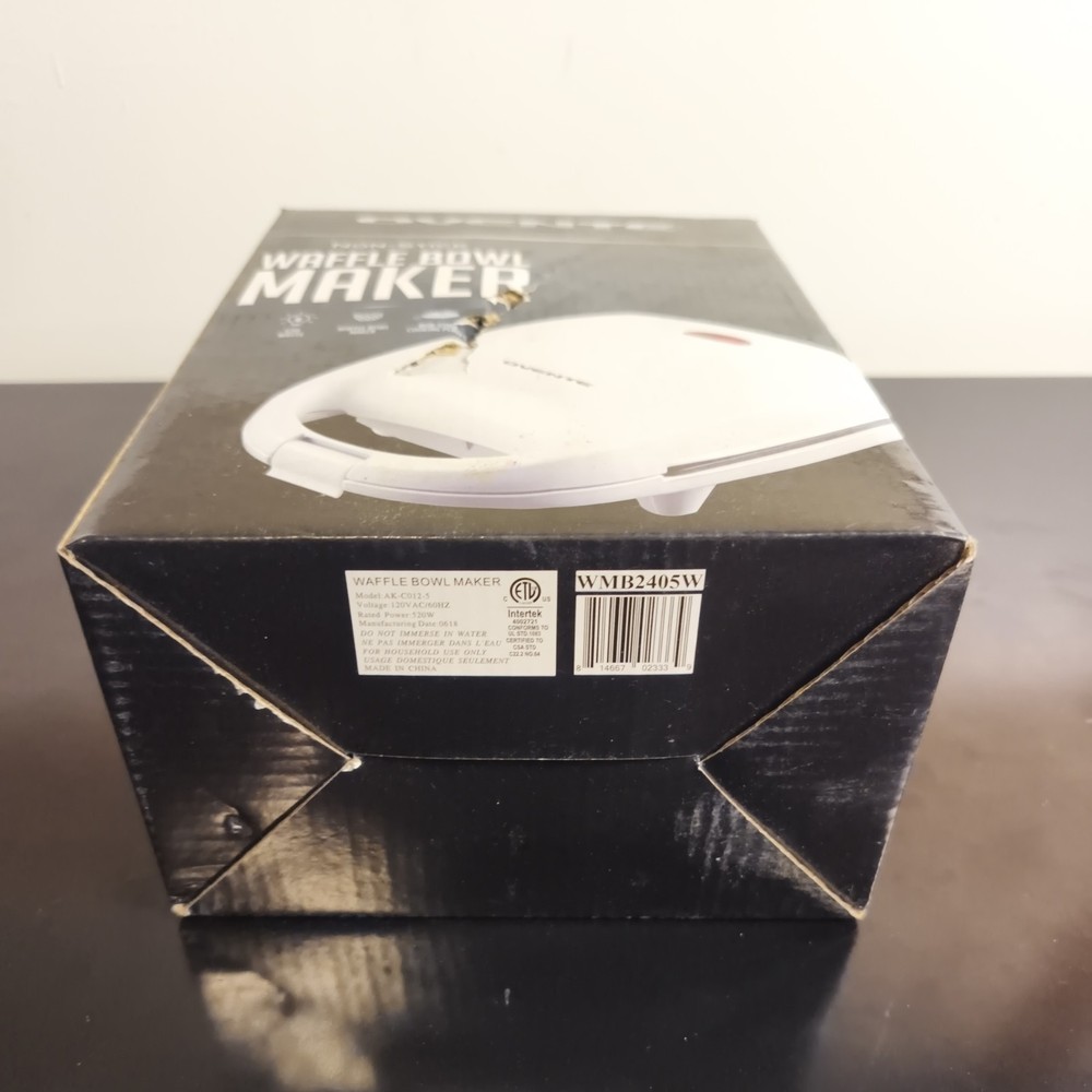 Ovente - Waffle Bowl Maker / Non Stick - White