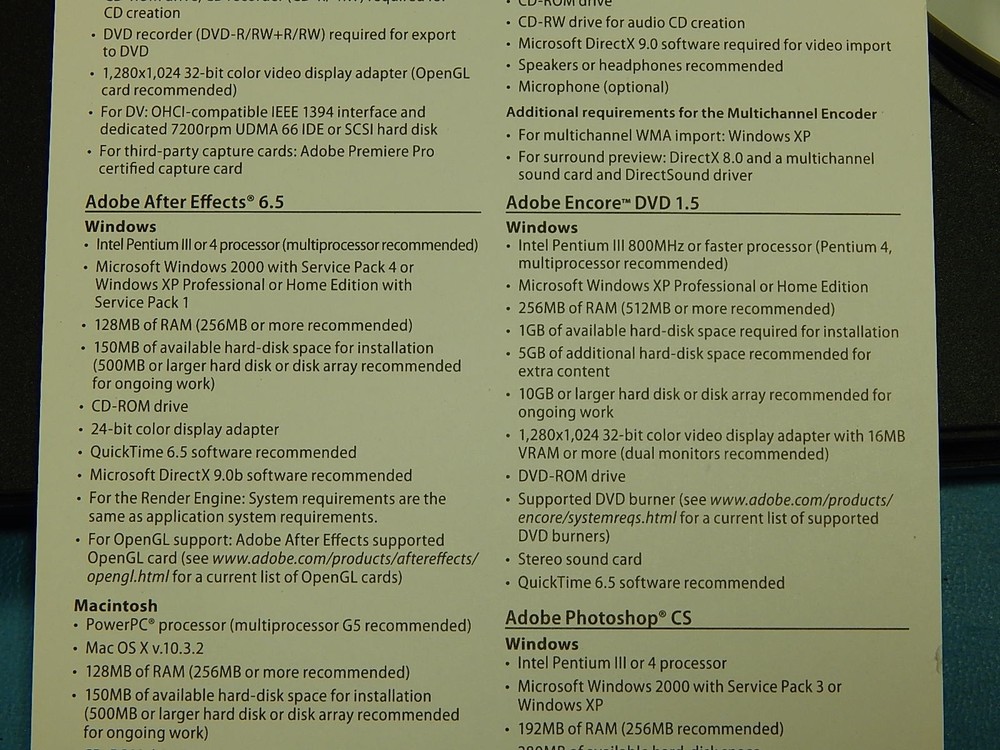 Adobe Video And Audio Solutions, Windows and Mac Power PC