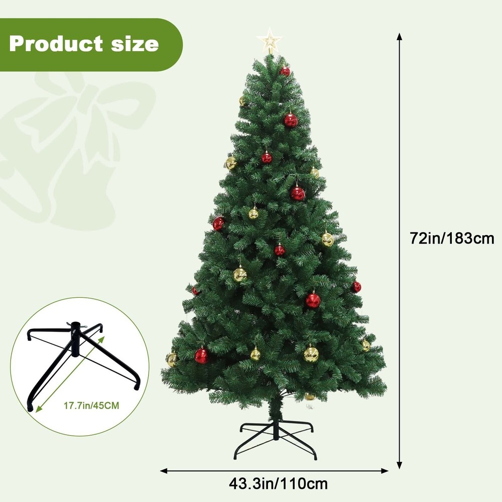 PreLit Artificial Christmas Tree 6FT/7FT with Remote Control ＆ Decorations