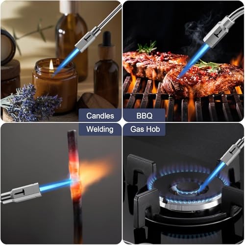 Butane Lighter Long Neck Torch Lighter Pack, Jet Flame Windproof Lighter 2