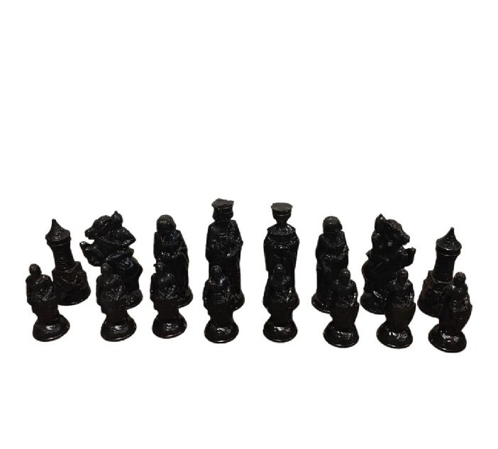 1959 Renaissance Black Chessmen Chess Set by E. S. Lowe