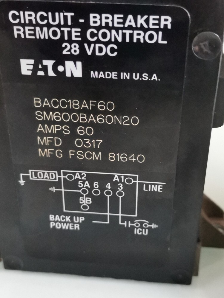 E.T.N REMOTE CONTROL CIRCUIT BREAKER 28VDC