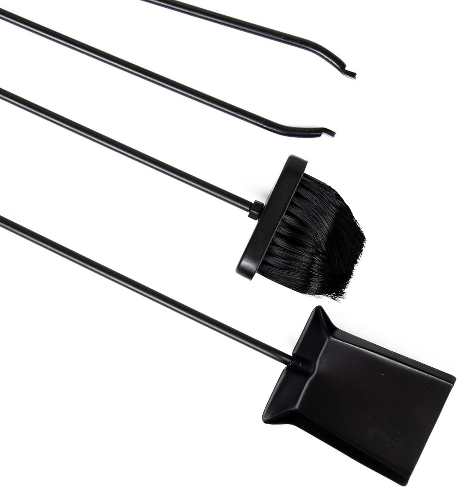 Complete Wrought Iron Fireplace Set - 4 Tools with Easy Assembly and Maintenance