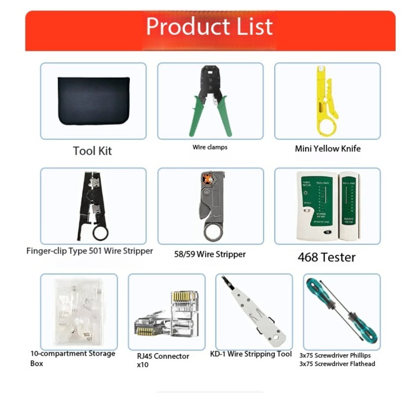 Network Cable Pliers Tool Set - Home-use Multi-functional Network Cable Pliers