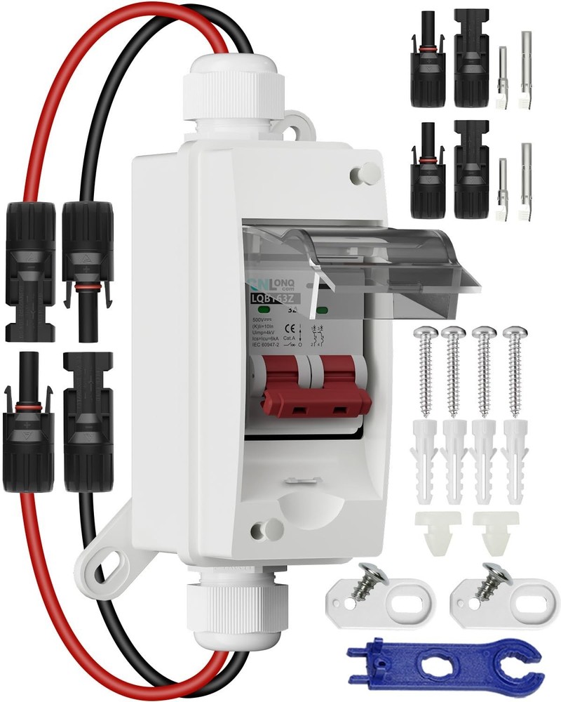 Versatile 32A Disconnect Switch with Waterproof Design - Ideal for Solar Systems