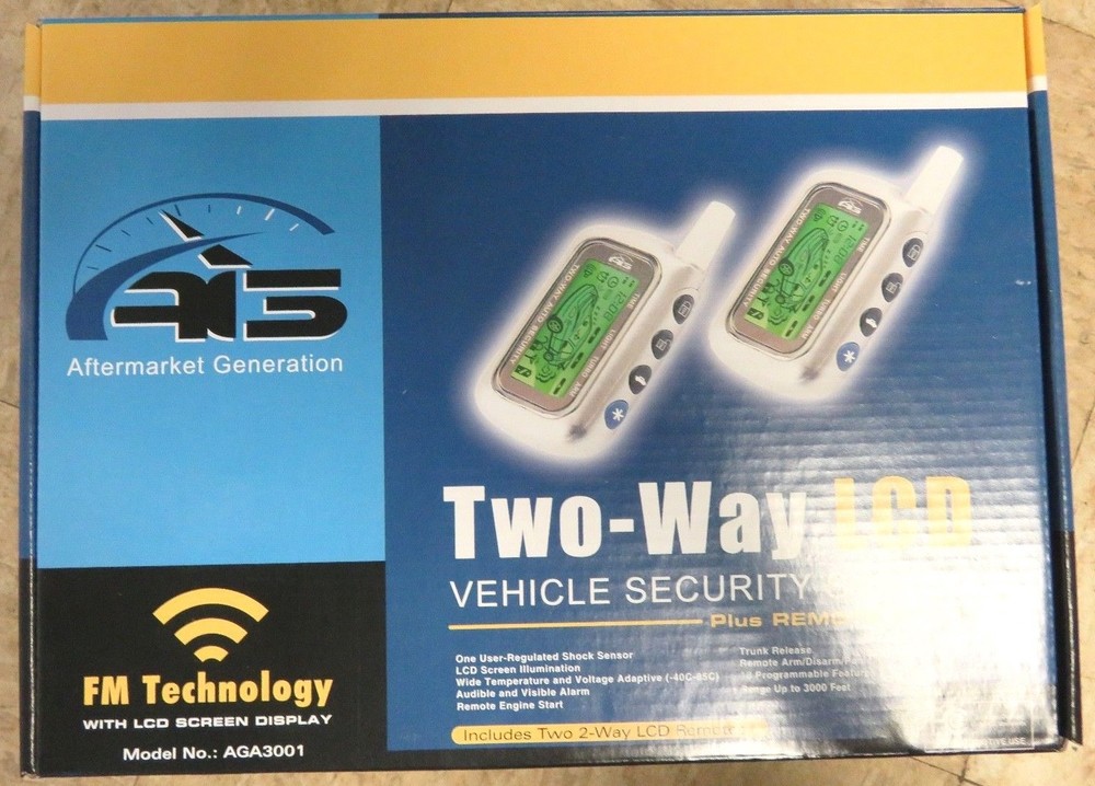 Two-way LCD Vehicle Security System--Includes two 2-way LCD Remotes