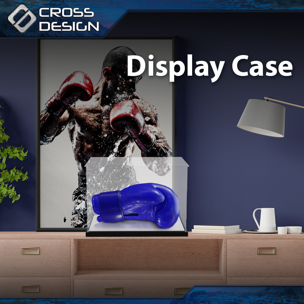 Clear Single Boxing Glove Horizontal Display Case