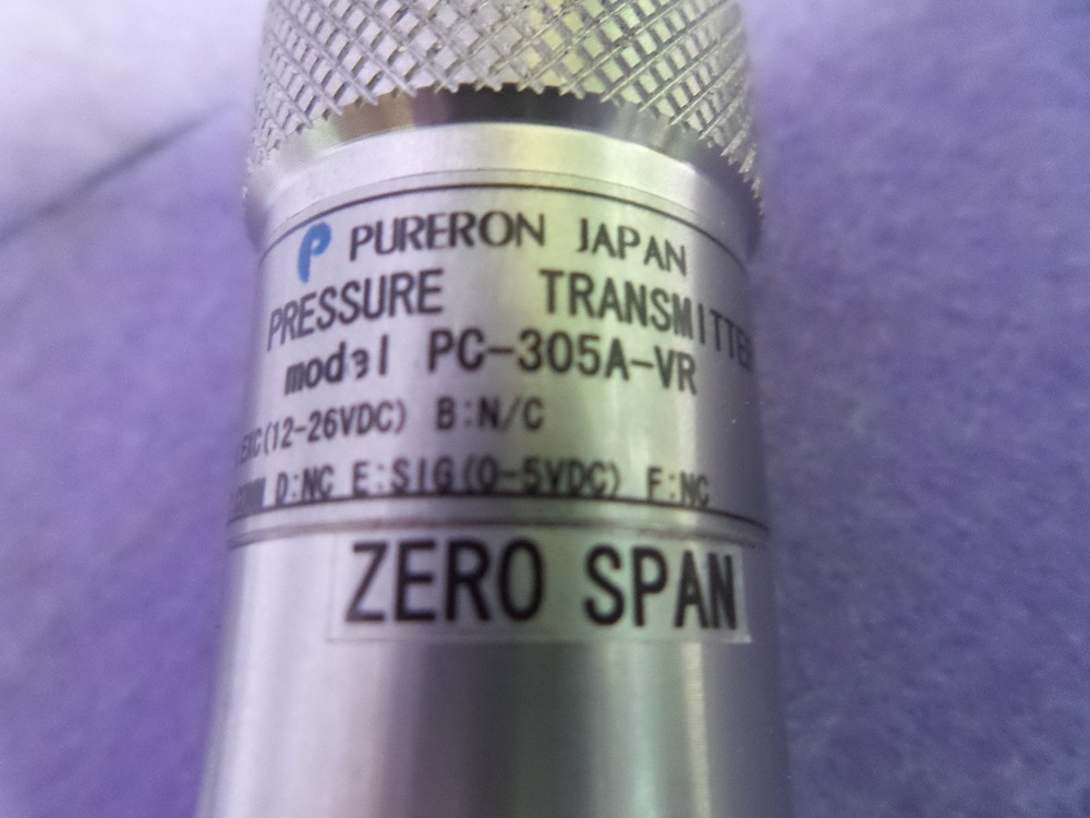 PURERON JAPAN PC-305A-VR PRESSURE TRANSMITTER RANGE, USED