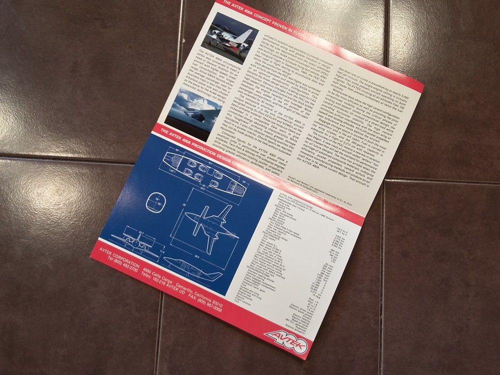 Avtek 400A Sales Brochure, 4 page, 5.5 x 8.5"