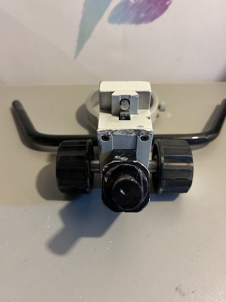 Zeiss Microscope Body Holder with Handles and Focus