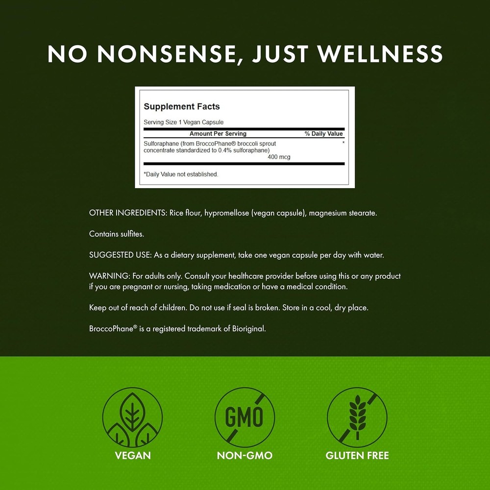 Swanson Sulforaphane - Broccoli Sprout Extract Supporting Cellular, GI Tract, an
