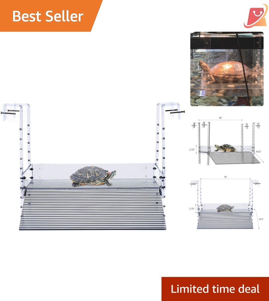 Extra Large Acrylic Turtle Ramp Adjustable Mounting Reptile Basking Platform