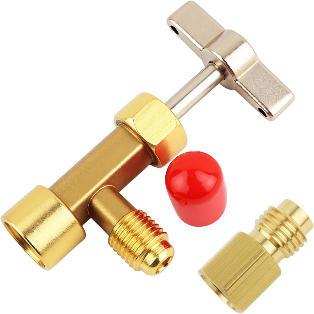 AC R134A Can Tap with Adapter,R134A Refrigerant Can Tap with SAE 1/4" & Acme 1/2