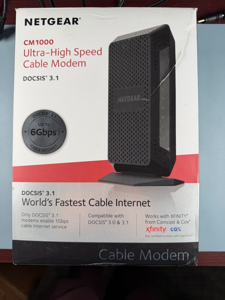 NETGEAR Nighthawk CM1000 DOCSIS 3.1 Cable Modem - Powers on - Untested - VIDEO