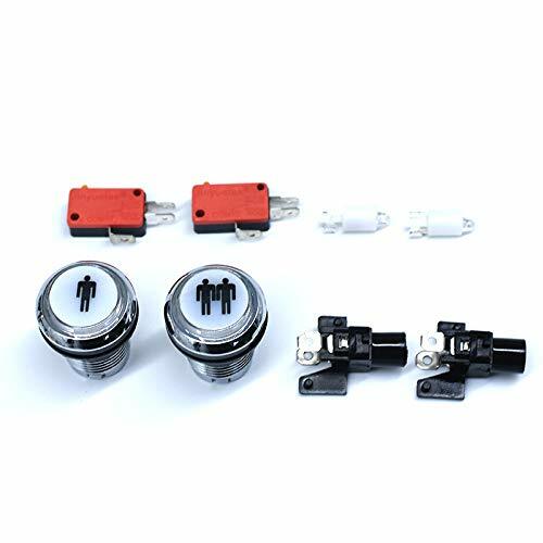 1P2P Player Arcade LED Push Buttons Chrome Illuminated Plating with Micro Switch