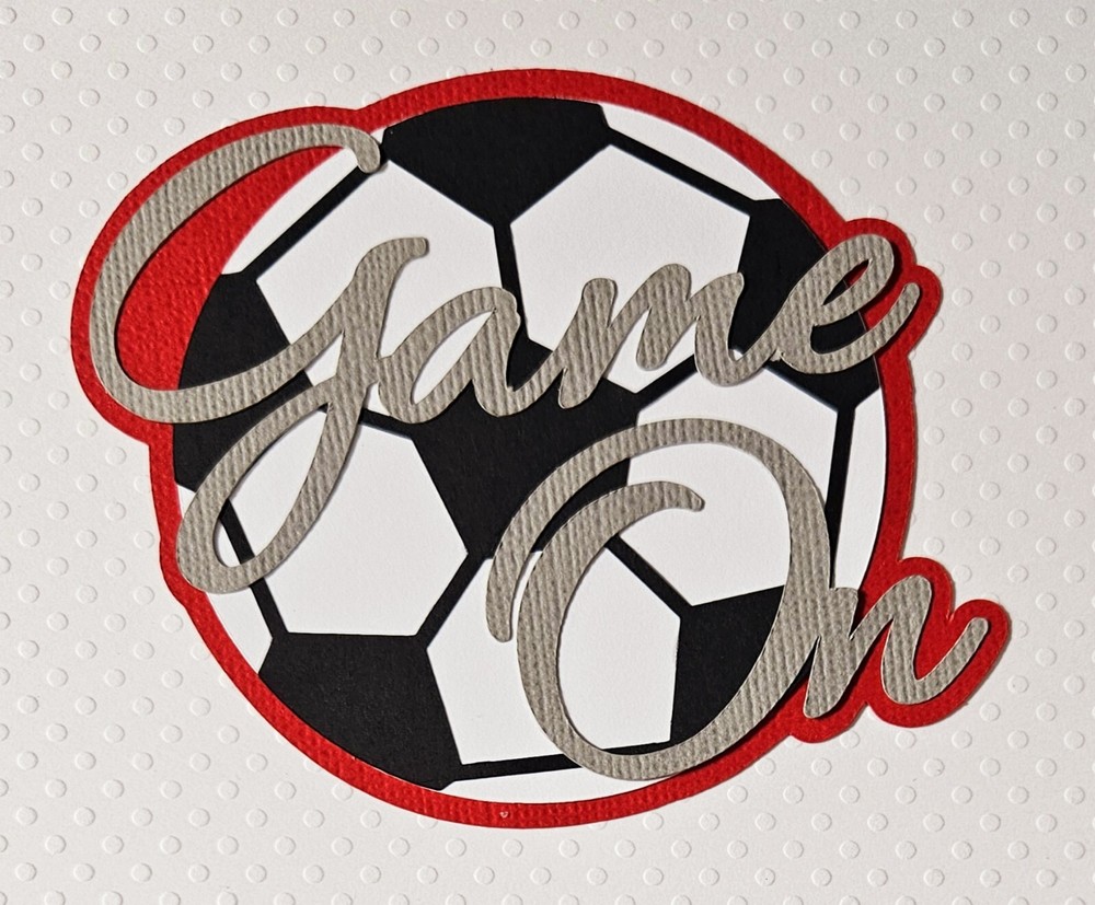 Soccer Game On Title. Scrapbook, Card Making Paper Piecing
