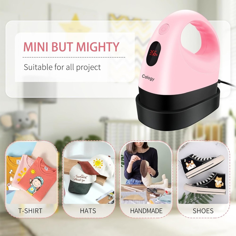 Portable Mini Heat Press - Safety Features & One-Button Control for Easy Use