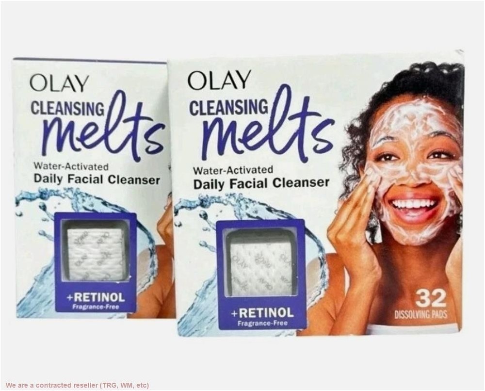 2 PACK!!!!! Olay Face Cleansing Melts with Retinol - 32ct