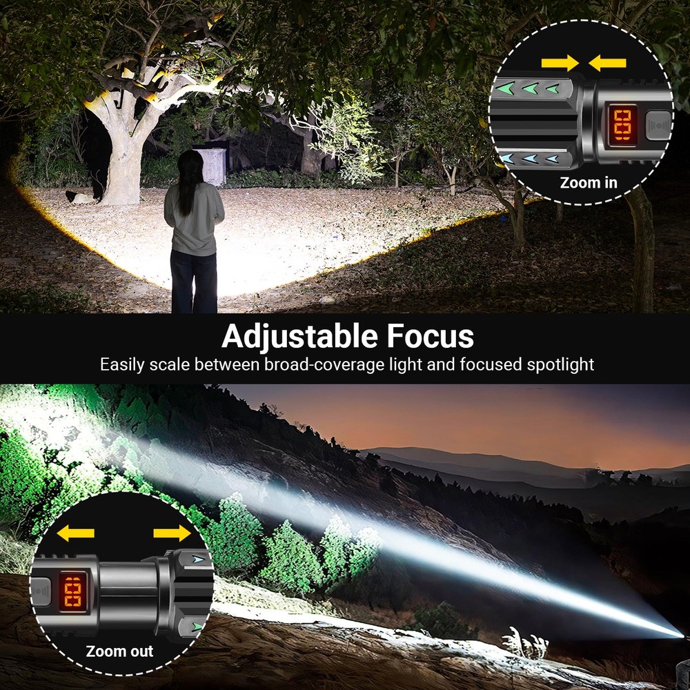 2PC 99000000LMS LED Flashlight Rechargeable Super Bright Pocket Torch Work Light