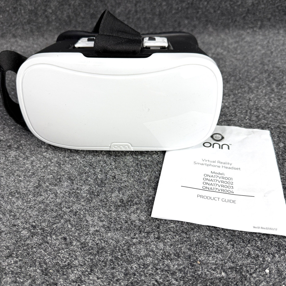 ONN White Virtual Reality VR Smartphone Headset for Apple or Android Black White
