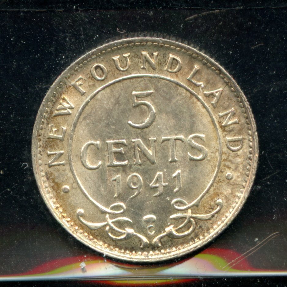 1941c Newfoundland Five Cents - ICCS MS-64   SC3