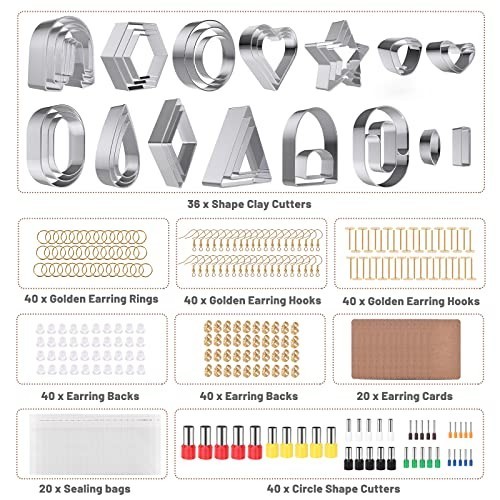 Polymer Clay Press Machine & Cutters Set for Jewelry Making, Roller & Extruder,