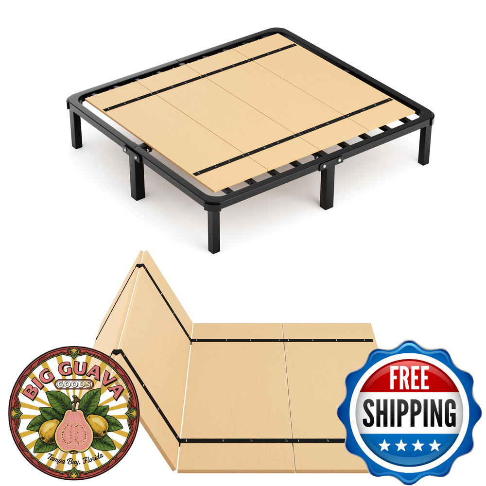 Imperius Foldable Box Spring Bunkie Board Bed Support Slats for Full Size Bed