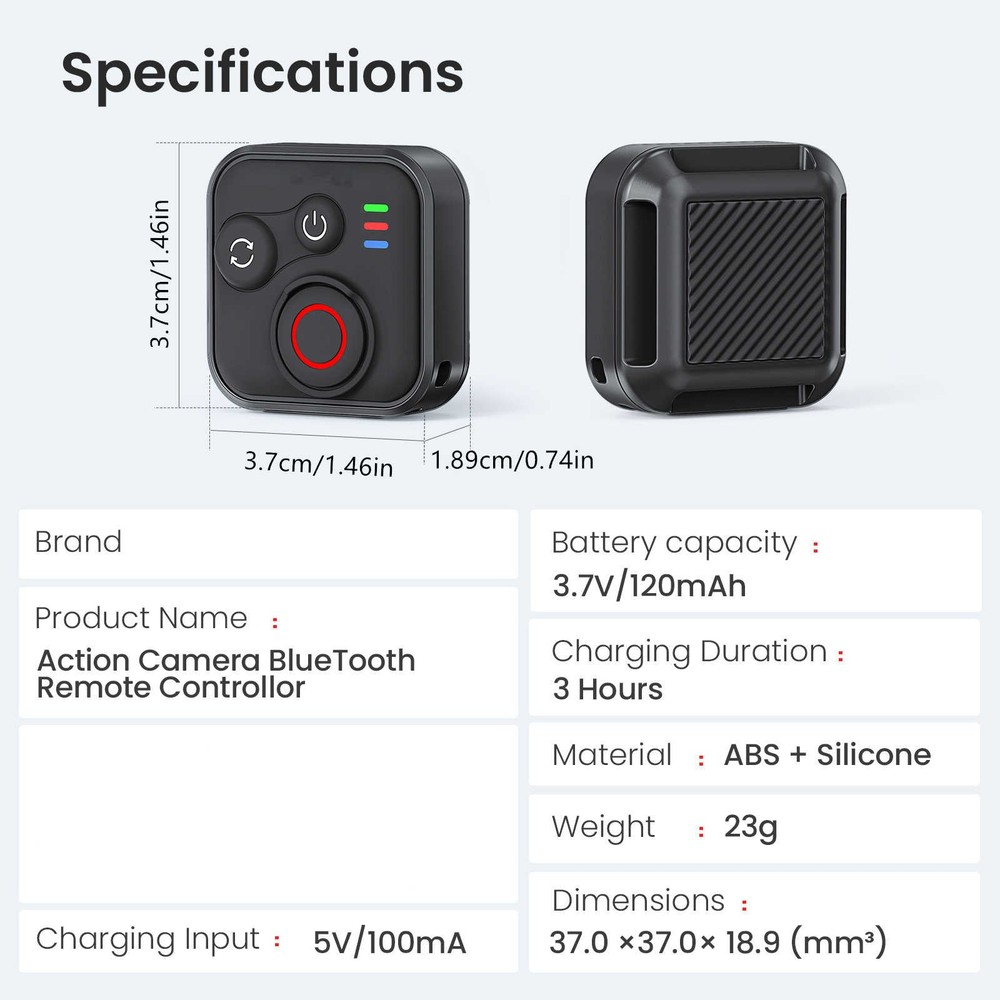 Bluetooth Camera Remote Control Start/Stop Recording for Insta360 Series Camera