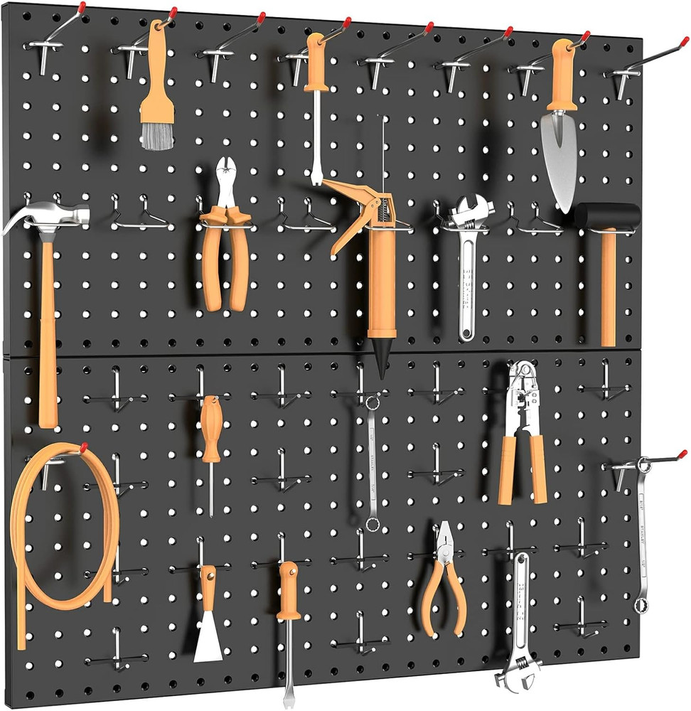 Metal Pegboard Wall Organizer - 70 PCS Tool Storage for Garage & Workbench