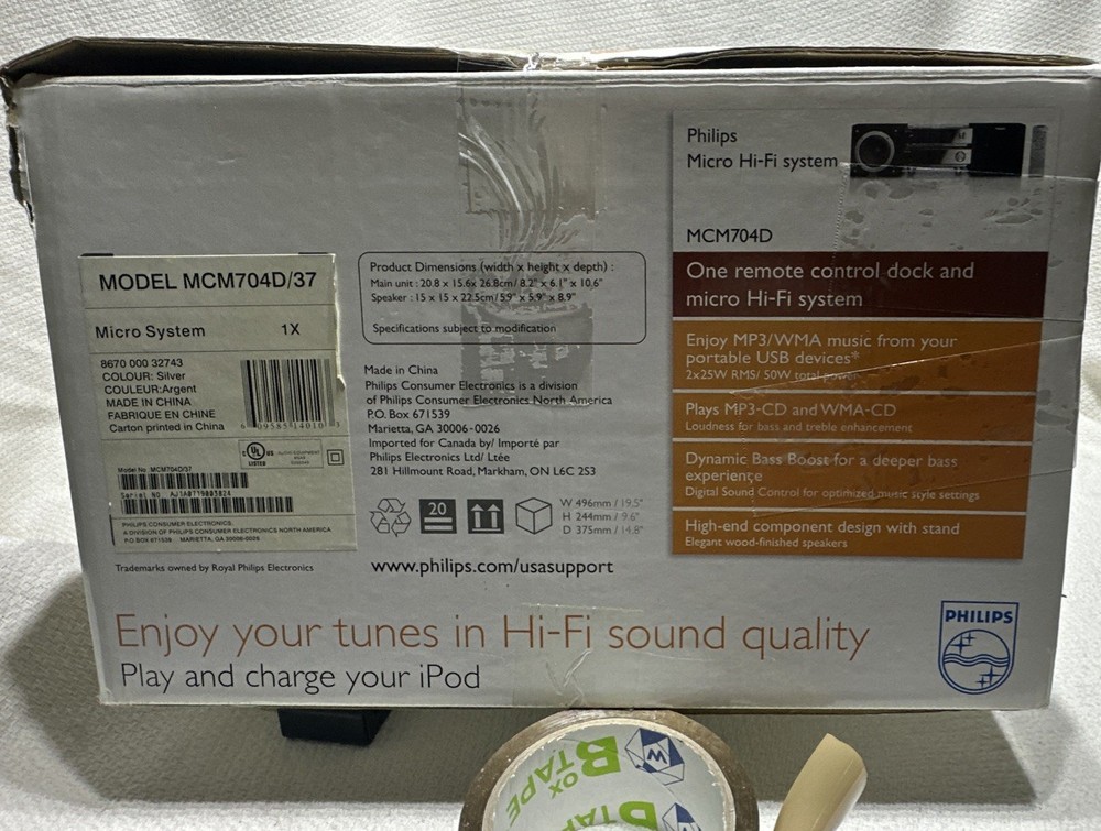 Philips MCM 704D micro audio system - TESTED and WORKS, No REMOTE..((A-3))