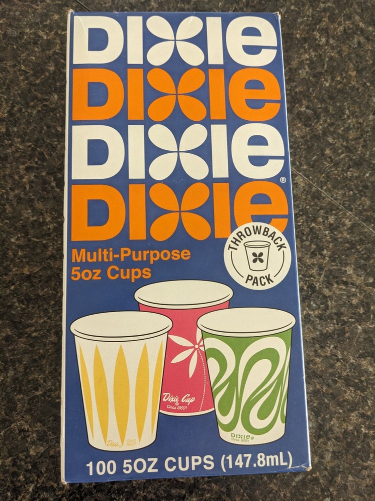 Dixie Multi Purpose Cups 5 oz Throwback Pack Vintage Designs 100 count