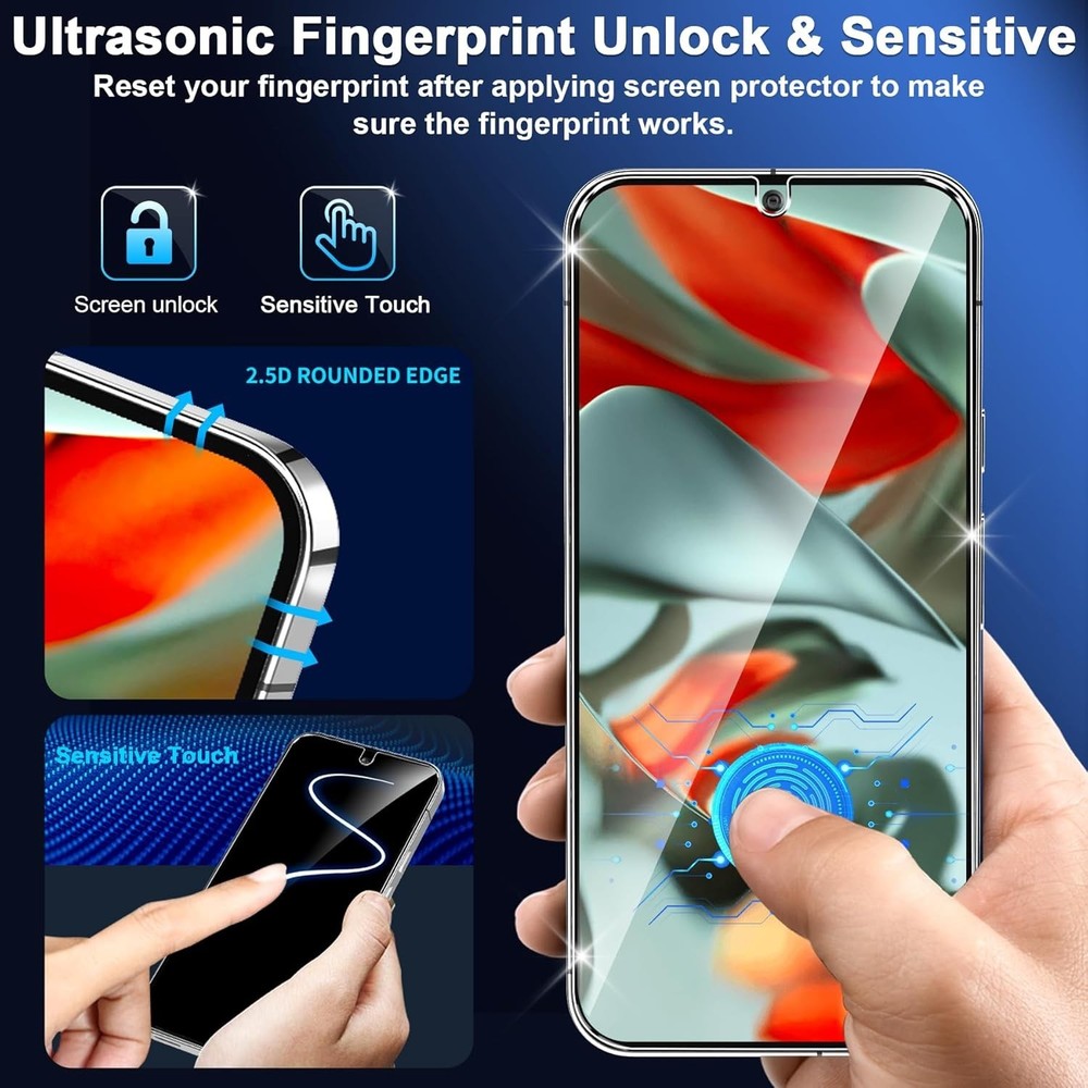 3 Pack for Google Screen Protector Tempered Glass + 3 Pack Camera Lens Protec...