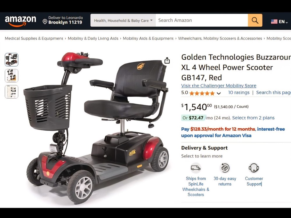 Golden Technologies Buzzaround Extreme 4-Wheeled Scooter