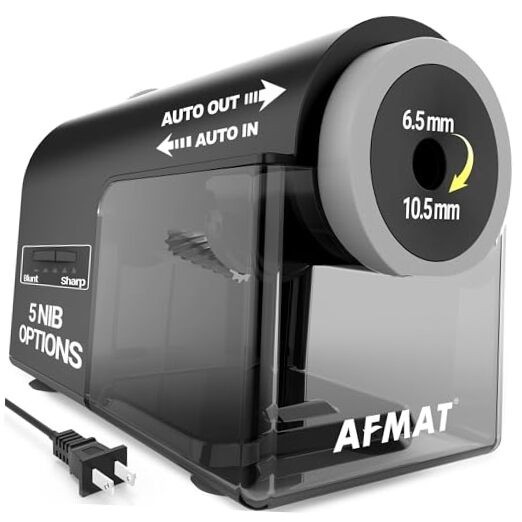 Electric Pencil Sharpener, Fully Automatic Pencil Sharpener for 6.5 Black